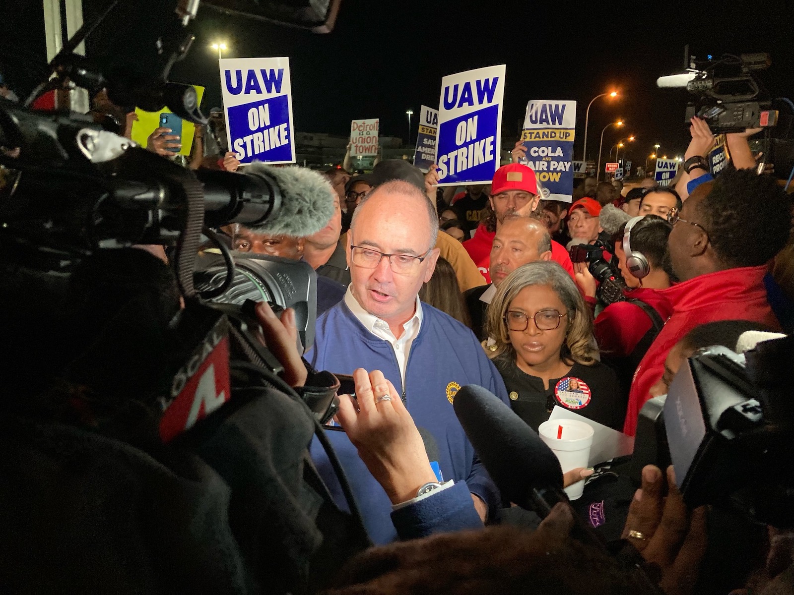 Fain with media on strike