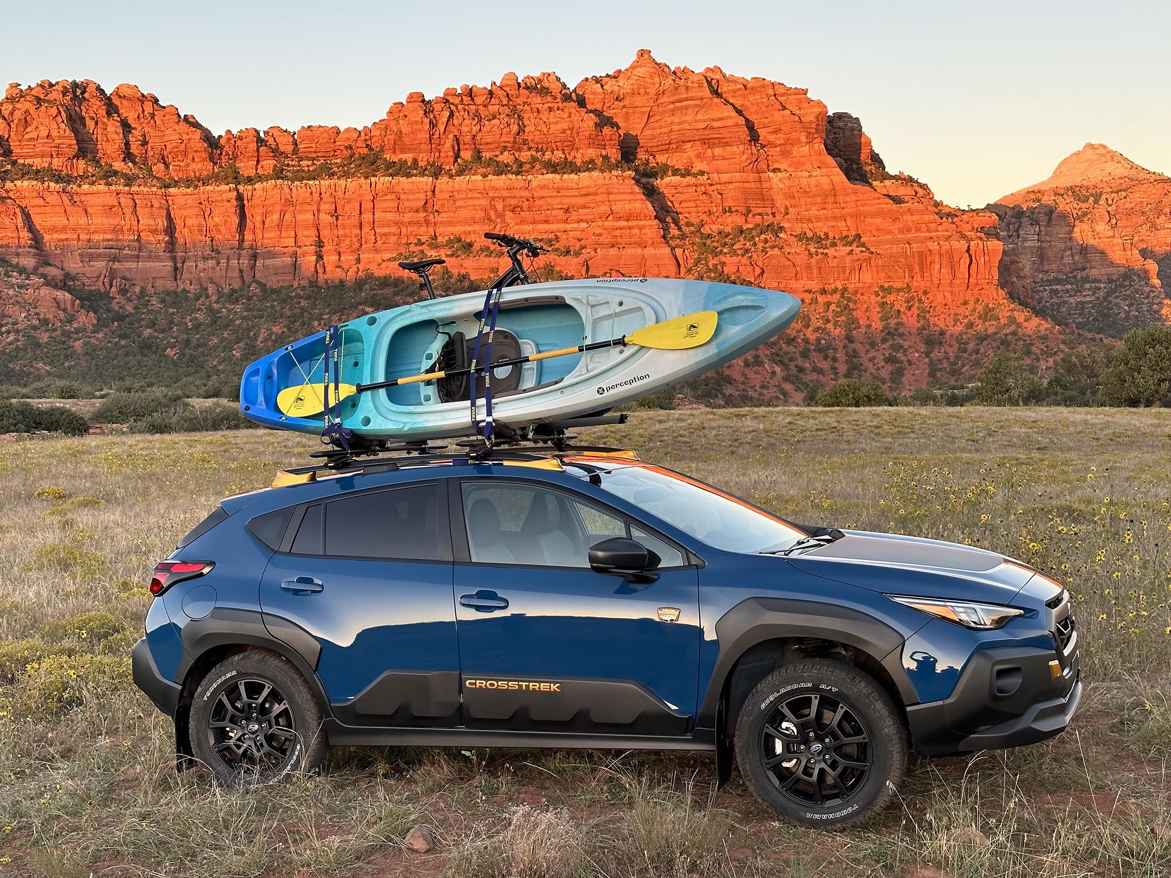 2024 Subaru Crosstrek Wilderness - side kayak bike mountains